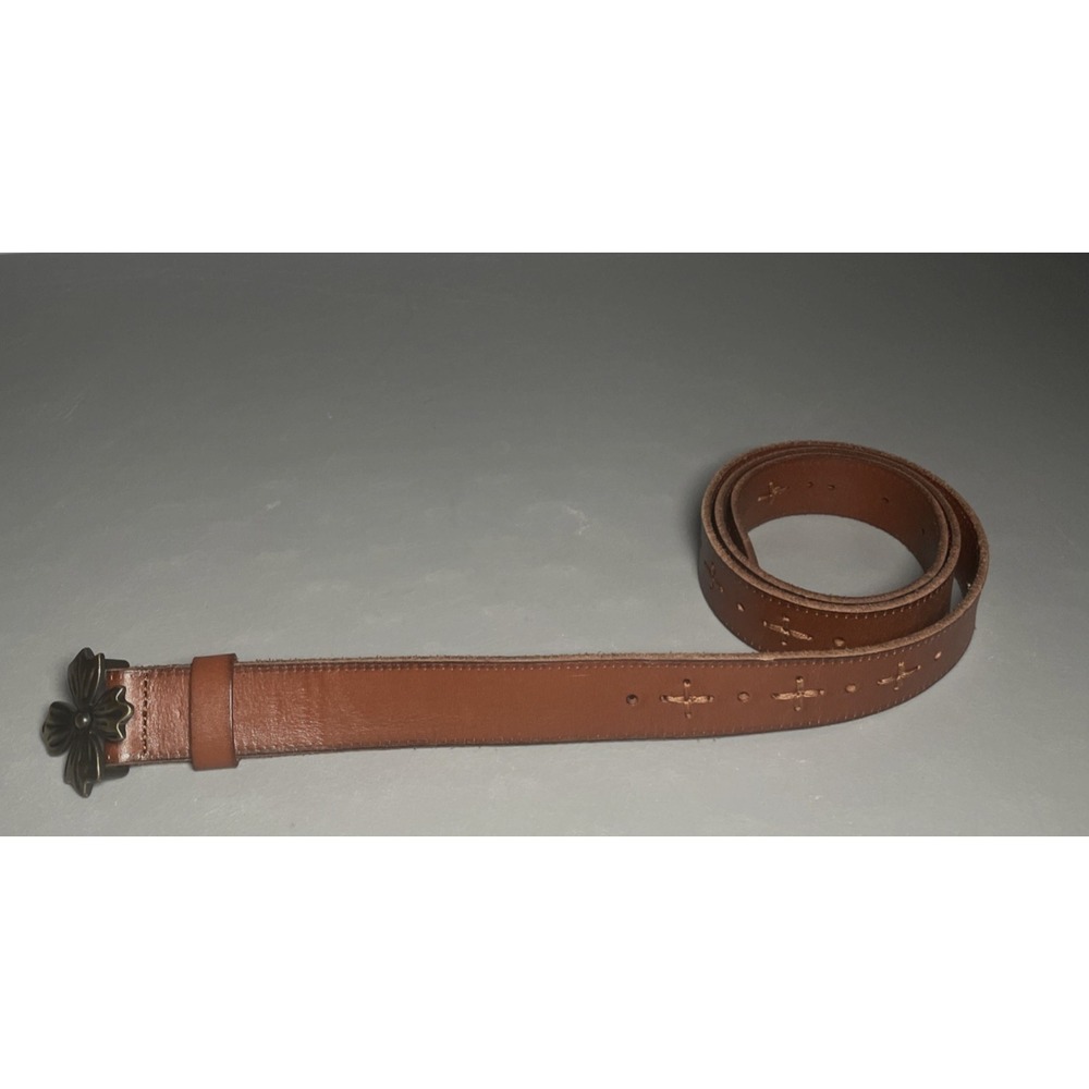 Patricia Nash Astrid Floret Belt Womens‎ Brown Leather Size L